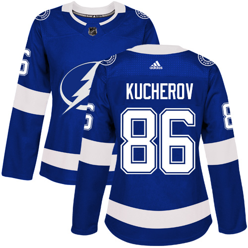 Adidas Tampa Bay Lightning #86 Nikita Kucherov Blue Home Authentic Women Stitched NHL Jersey